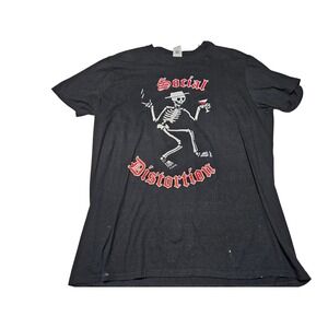 Social Distortion Skeleton Graphic T Shirt Black Mens Large Band Tee